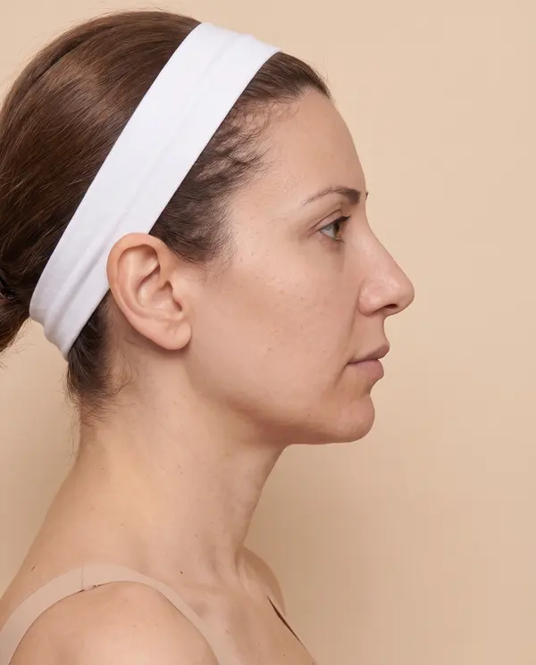Ejemplo de foto facial de perfil para la consulta online