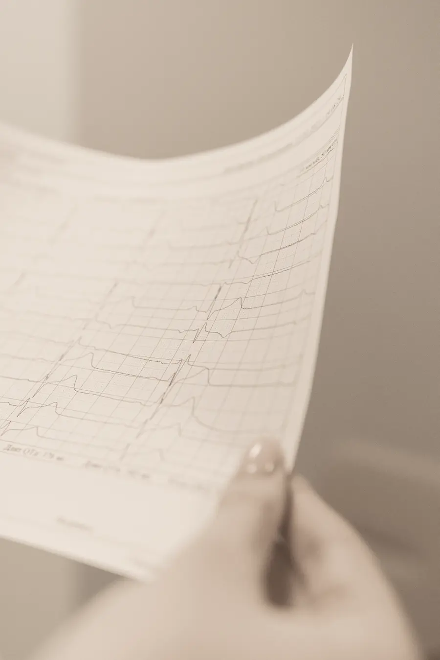 Electrocardiograma del preoperatorio antes de la cirugía plástica